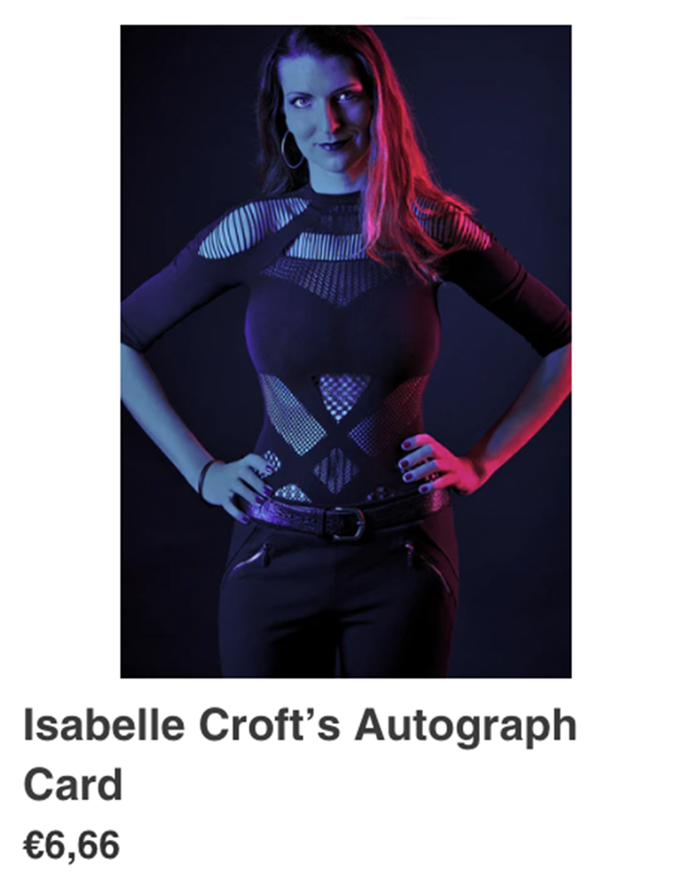 Isabelle Croft Signed Autograph Card